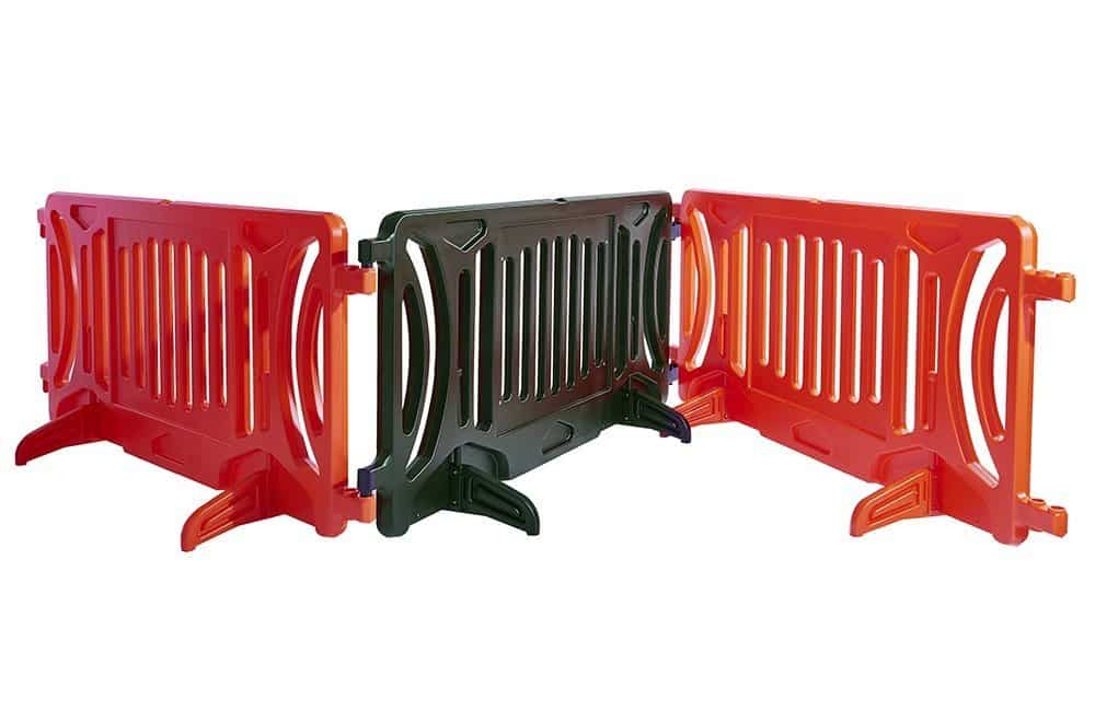 Barrier fencing in red and black colors.