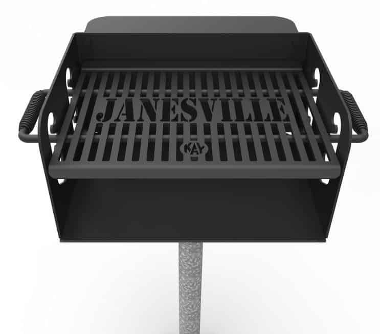 Janesville grill on a stand.
