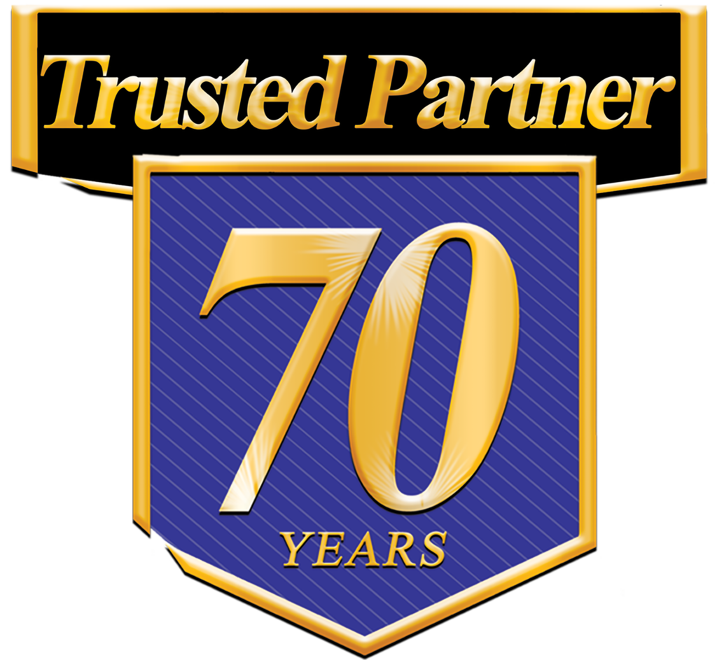 70 Years Trusted Partner logo.